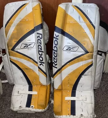 Reebok Koho GP JR Hockey Goalie Leg Pads 29” 74” CM Vintage Classic Used Pre Own • $150