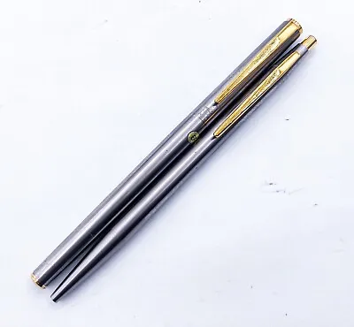 MONTBLANC Noblesse Steel Fountain Pen 750 18k Nib Ballpoint Pen Gold Trim • $190