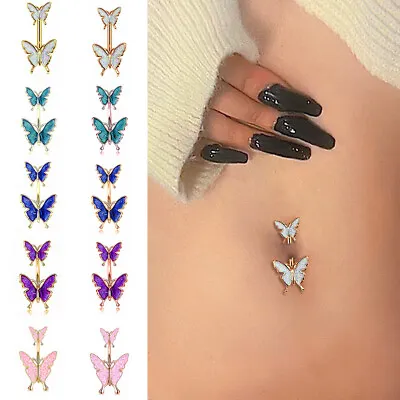 $1.75 • Buy Fashion Body Piercing Jewelry Sweet  Butterfly Belly Navel Rings Beach Summer 