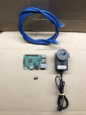 Raspberry Pi 3 Model B + Power Supply + 16gb MicroSD + 2m Network Cable • $93.95