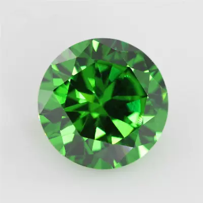 Top Quality ROUND GREEN COLOR SAPPHIRE LAB-CREATED AAAAA+ LOOSE GEMSTONE 1pcs • $3.99