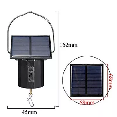 Motor Solar Powered Wind Spinner Hanging Metal Large Electric Tool 1.5w Black • $9.99