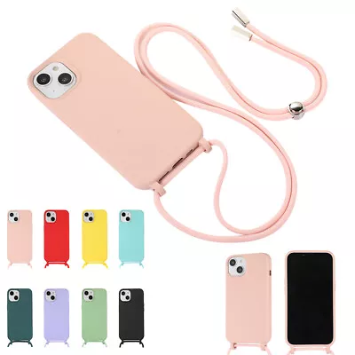 $12.09 • Buy Case For IPhone 14 Pro Max 13 12 Mini 11 XR 8 7 6 Crossbody Strap Silicone Cover