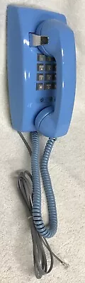 Vintage 1970s WESTERN ELECTRIC 2554BM BLUE Push Button Dial Wall Mount Telephone • $59.99