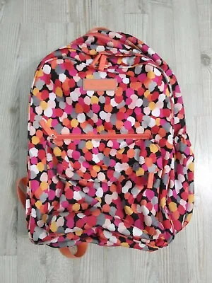 Vera Bradley Backpack Bag Confetti Polka Dot Orange Black Peach Red Bookbag • $35