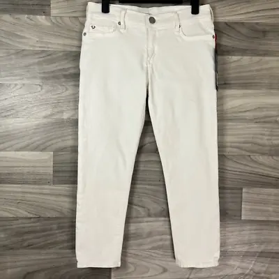 True Religion Casey Skinny Jeans Women's 28 White Pockets Low Rise Denim USA New • $34.94