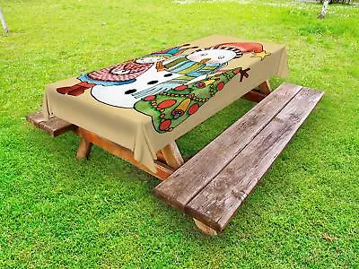 Christmas Season Outdoor Picnic Tablecloth In 3 Sizes Washable Waterproof • $50.99