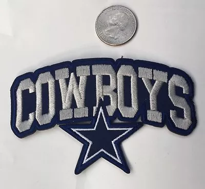 Dallas Cowboys Vintage Embroidered Iron On Patches 4 X 2 1/2  Nice!! • $4.99