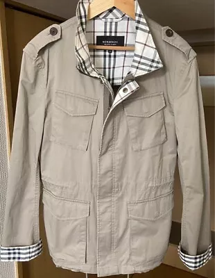 Burberry Black Label Military Jacket Nova Check Beige Zip Up Men Size M Used • $110