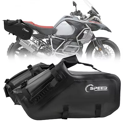 2x 14L Motorcycle Saddlebag Saddle Bags Back Seat Bag Waterproof Pannier • $109.18
