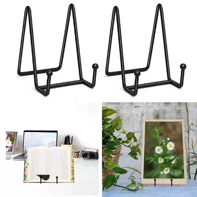 2X Plate Holder Display Stand Metal Iron Picture Frame Holders Stand Rack Gift • $7.99
