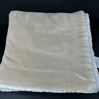 Little Miracles Tan Brown Baby Blanket Thick Velour White Sherpa Security Costco • $25.49