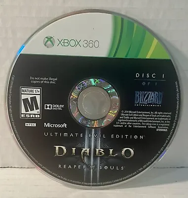 Diablo III 3: Reaper Of Souls Ultimate Evil Edition (Xbox 360) Disc Only Tested • $8.99