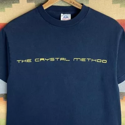 Vintage 90s The Crystal Method Navy Blue T-shirt | Size Medium • $74.95