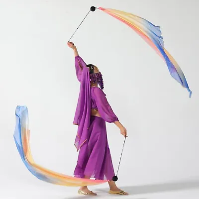 NEW Silk Veil Poi Throwing Balls With Adjustable Balls Chain Belly Dance Props • $9.89