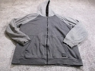Hurley Hoodie Jacket Mens Extra Large XL Gray Black Sherpa Surf Beach • $12.99