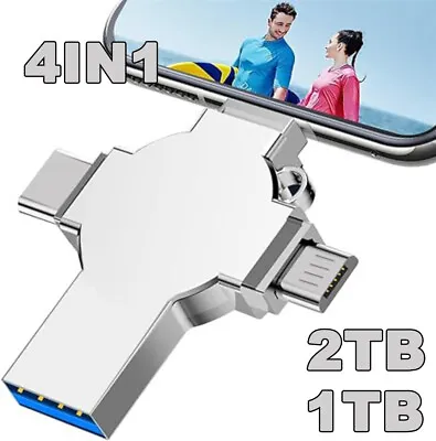 2TB 1TB USB Flash Drive External Photo Memory Stick OTG Type-c Fr IPhone Samsung • $30.67