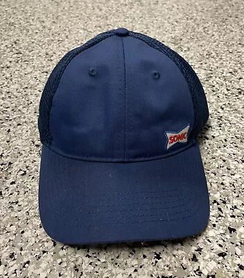 Sonic Drive-In Restaurant Blue Snapback Hat Cap Employee Uniform CarHop Vented • $12.99