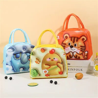 Kids Bento Bag Cartoon Animal Pattern Thickened Handheld Insulated Lunch Box • £4.85