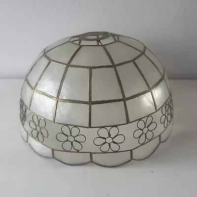 Vintage Capiz Shell Light Shade Pendant Boho Mid Century Cottage Chic • £23.99