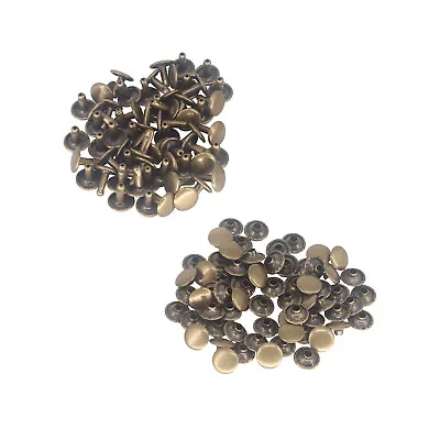 £6.69 • Buy 100pcs Two Piece Double Cap Tubular Rivets Leather Craft Cloth Repair 4mm - 15mm