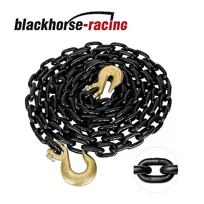 5/16” 14’ FT  G80 Load Tie-Down Transport Binder Chain W/Clevis Grab Hooks Black • $34.99