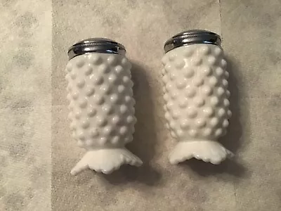 Pretty Milk Glass Salt And Pepper Shakers • $12