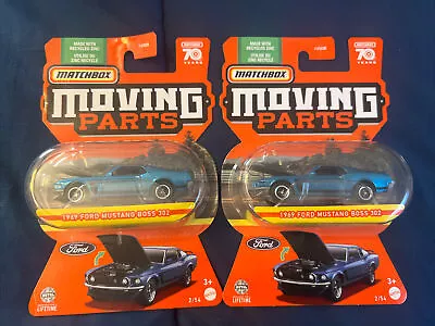 Matchbox Moving Parts 1969 Ford Mustang Boss 302 Blue Lot Of 2 NEW 2023 • $12