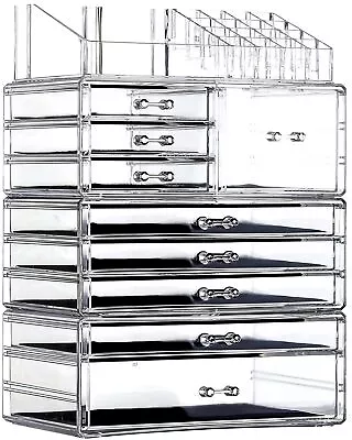 Clear Makeup Organizer And Storage For VanityLarge Acrylic Cosmetics Display... • $61.18