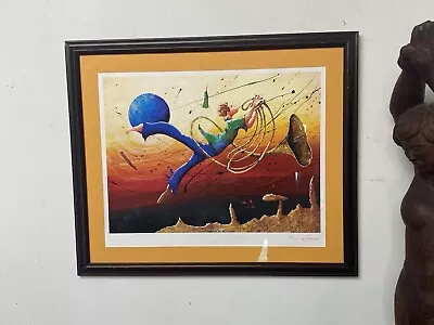 Marcus Glenn Floatin With The Mojo Signed Serigraph Art Print FRAMED 2009 • $99