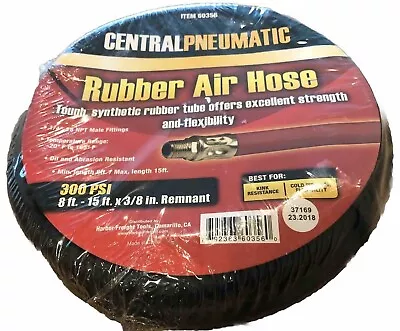 Rubber Air Hose Remnant 3/8 In. 300 PSI 8 Ft - 15 Ft • $18.99