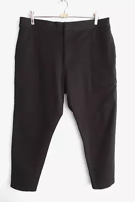 Bassike Womens Cropped Pants Size 4 / 14 Black Elastic Waist Pockets Stretch • $55