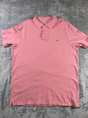 Vineyard Vines Mens Polo Shirt Pink Large Short Sleeve Classic Fit • $15.97