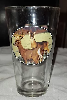 MILLER HIGH LIFE 2001 Friends Of The Field WHITETAIL DEER 16oz BEER PINT GLASS • $8