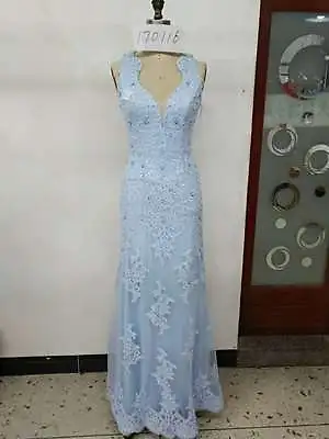 $189 • Buy High Quality Elegant Lace Applique Long Prom Dress Wedding Dress Pageant Gown