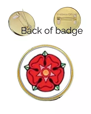 £3.99 • Buy Lancashire Rose 27mm Metal Lapel Pin Badge Domed Insert