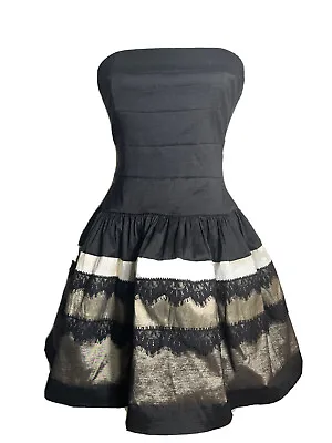 Jessica McClintock Vintage 80s Black Prom Party Formal Dress 30”/26” Xsmall • $49.99