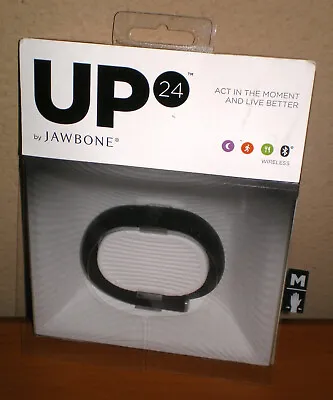 UP 24 By Jawbone BLUETOOTH Wireless Wristband FITNESS Activity TRACKER Black MED • $9.95