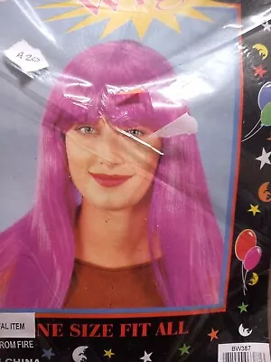 Punk Rocker Rock Star Wig Hairpiece High Cosplay Pink Halloween Fancydress  • £4.99