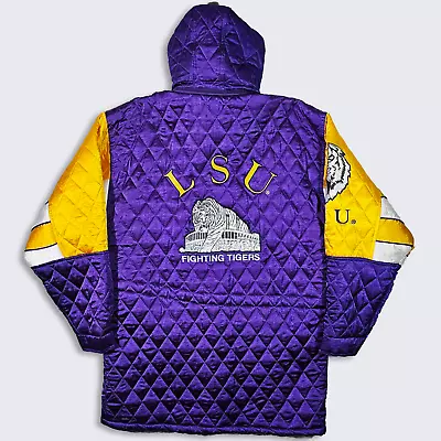LSU Tigers Vintage 90s Giovanni Satin Quilted Jacket - NWT - Deadstock - Rare • $398