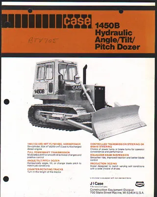 CASE  1450B  Crawler Tractor Hydraulic/Tilt/Pitch Dozer Brochure • £7.50