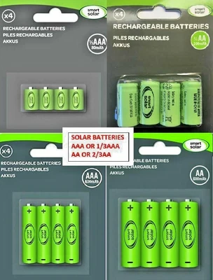 £11.49 • Buy Solar Light Rechargeable Batteries Aa 2/3aa Aaa 1/3aaa 2/3aaa Smart Garden
