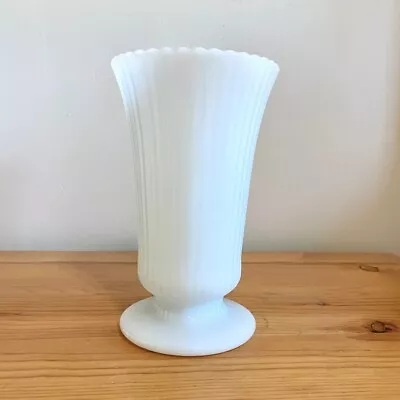 Vintage White Milk Glass Vase Large E.O. Brody 1960's • $2.25