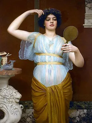 Ione J. Godward Girl Woman Mirror Tile Mural Kitchen Wall Backsplash Art Ceramic • $41.39