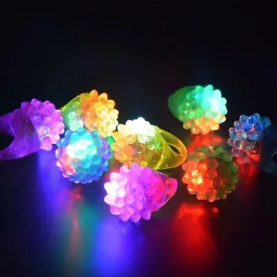 $8 • Buy 3 Led Flashing Color Light Up Bumpy Rings Raves Party Jelly Ring Carnival Prizes