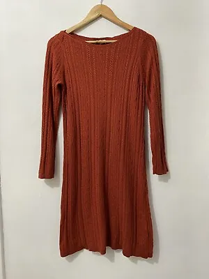 Monsoon Cable Knit Dress 3/4 Sleeves UK 8-10 VGC • £21.90