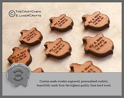 Personalised Wooden Acorn Autumn Fairytale Woodland Wedding Confetti Mr & Mrs  • £7.72