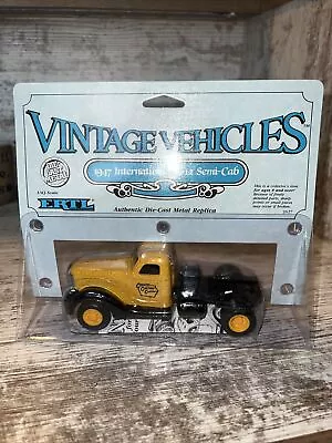 1/43 Scale 1947 International K-12 Semi Truck Yellow Crouse Cartage Company Ertl • $12