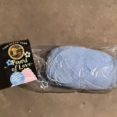 Lion Brand Pound Of Love Yarn Skein Pastel Blue NEW VINTAGE • $15.99