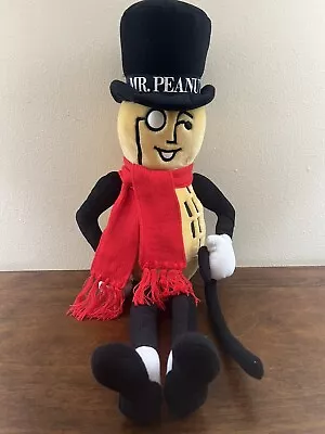 Vintage Mr. Peanut Stuffed Plush 26” Inches Scarf Cane 1991 Planters • $42